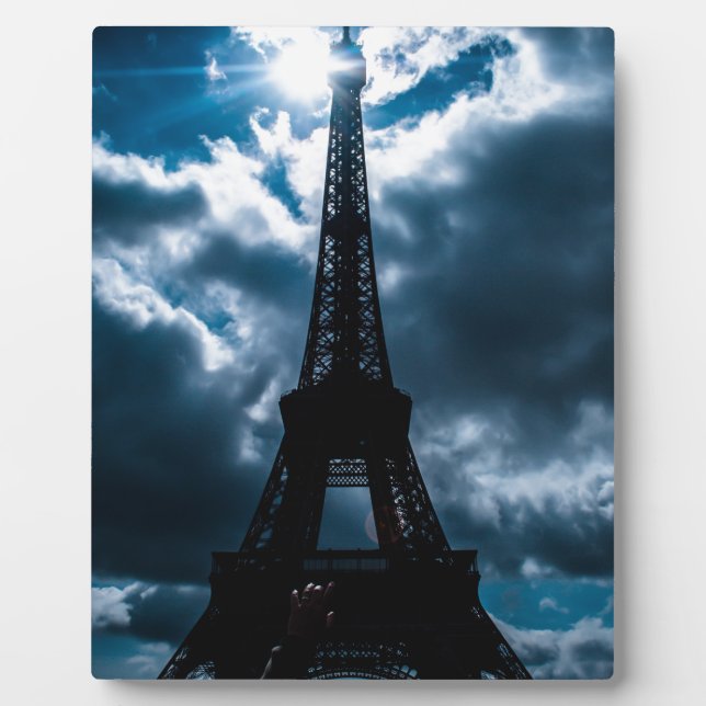 Plaque Photo Tour Eiffel Bleue de Nuit (Devant)