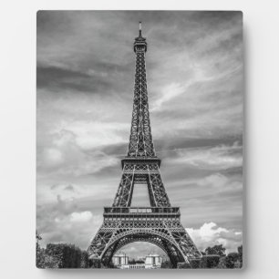 Plaque Photo Tour Eiffel noir et blanc Paris France