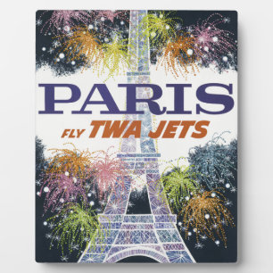 Plaque Photo Tour Eiffel vintage Paris Air Travel