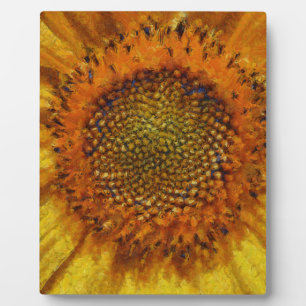 Plaque Photo Tournesol et graines Gras Brush Strokes Peinture