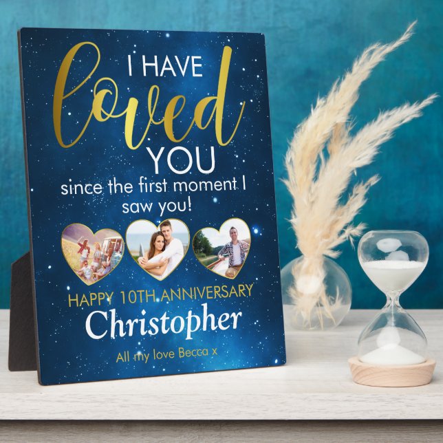 Plaque Photo Tout Anniversaire Loved Heart Photo Collage (Côté)