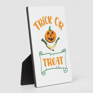 Plaque Photo Tracer ou traiter les os croisés Halloween visage