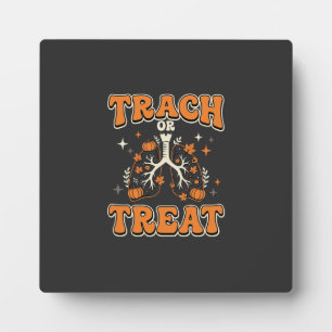 Plaque Photo Trach ou Treat Halloween Design Respiratoire