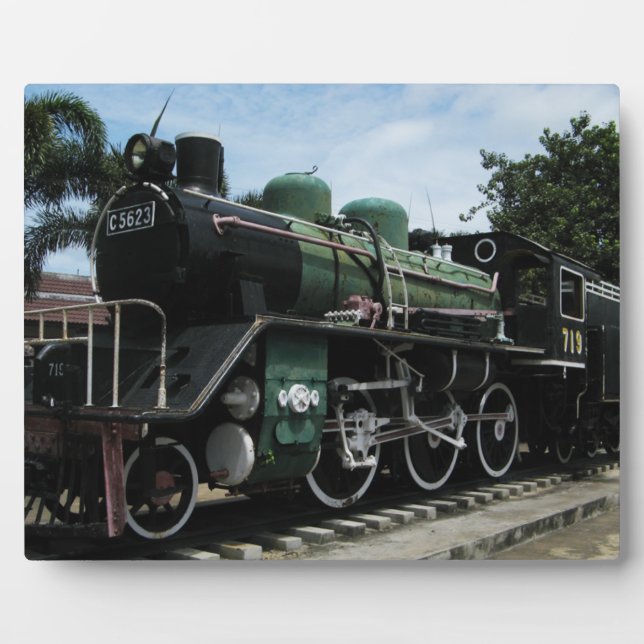 Plaque Photo Train à vapeur 2ème guerre mondiale au pont de la  (Devant)