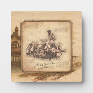 Plaque Photo Train à vapeur vintage / Locomotive Art. Cadeau de