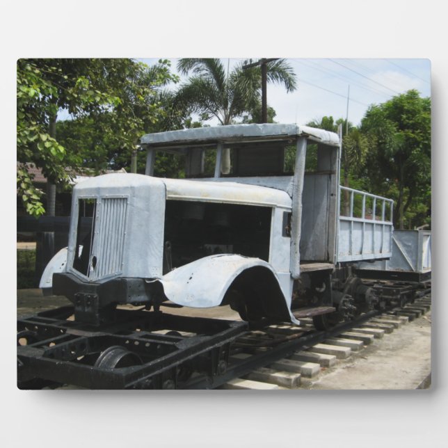 Plaque Photo Train militaire 2ème guerre mondiale au pont de la (Devant)
