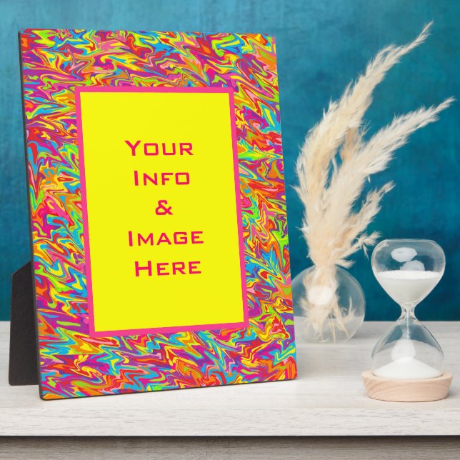 Plaque Photo Trame Abstraite de torsion multicolore (Côté)