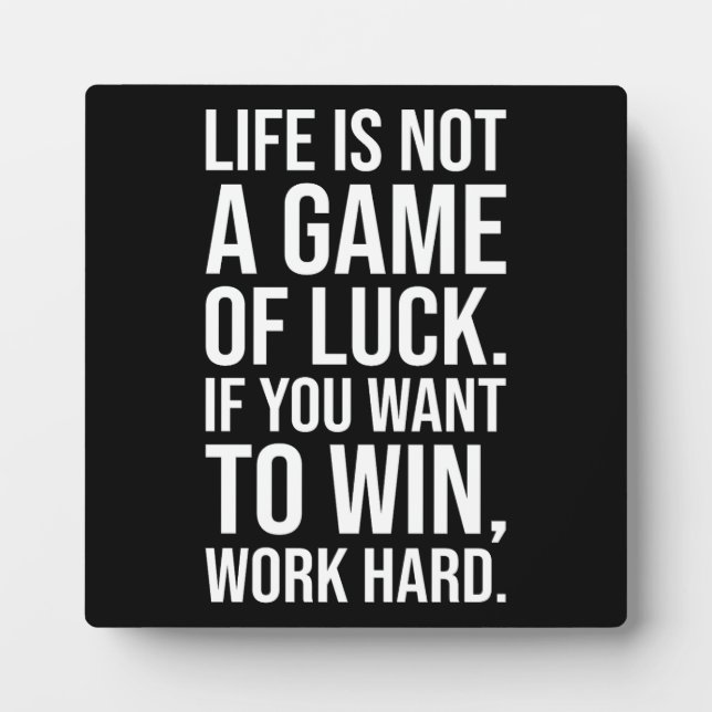 Plaque Photo Travaillez dur pour gagner - Gym, Hustle, Succès,  (Devant)