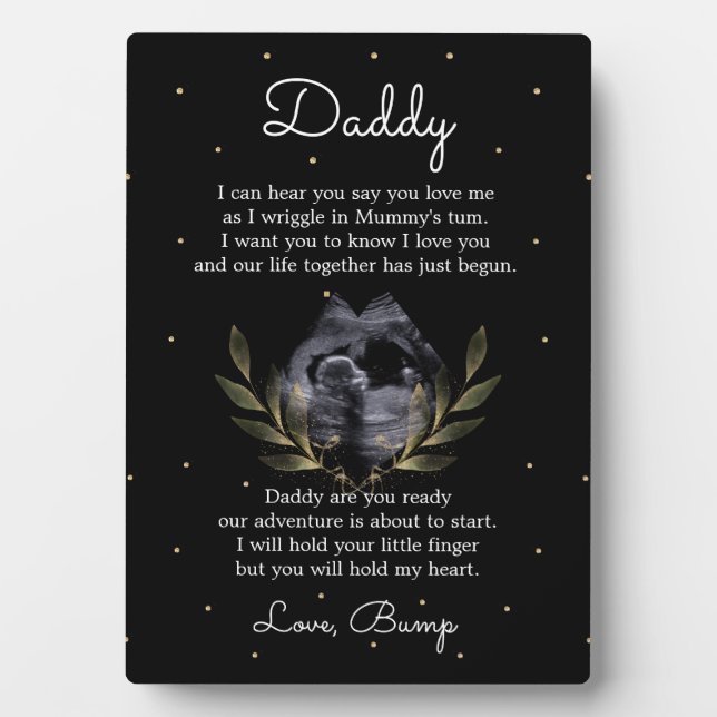 Plaque Photo Trendy Elegant Bump to Daddy Poem (Devant)
