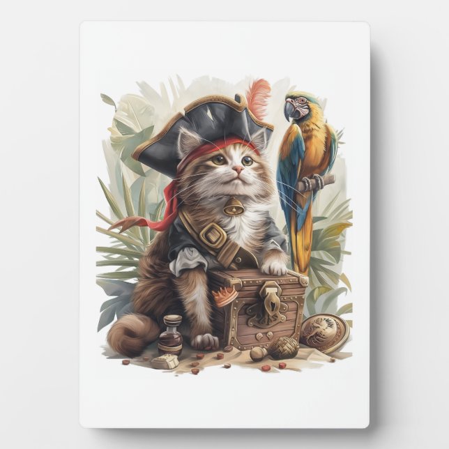 Plaque Photo Trésor de Chat Pirate (Devant)
