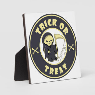 Plaque Photo Trick ou traiter Halloween griffeur caractère