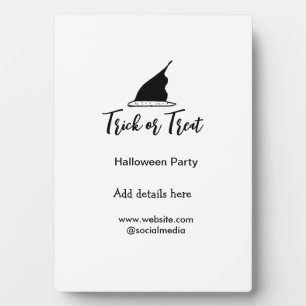 Plaque Photo Trick ou traiter Halloween partie noir détails cas