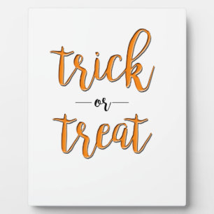 Plaque Photo tricoter ou traiter l'halloween orange noir simple