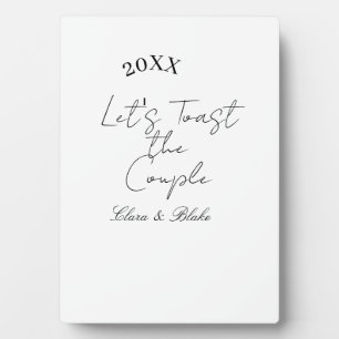 Plaque Photo Trinquons au couple fiançailles mariage fête ye