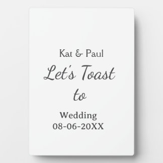 Plaque Photo Trinquons au mariage nom date couple simple