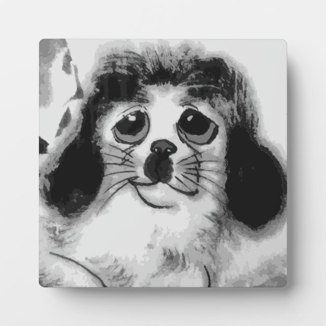 PLAQUE PHOTO TRISTE CHIEN (Devant)