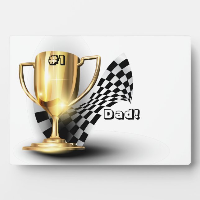 Plaque Photo Trophée d'or simple père Fête des pères (Devant)