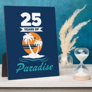 Plaque Photo Tropical Beach Silver 25e anniversaire Mariage