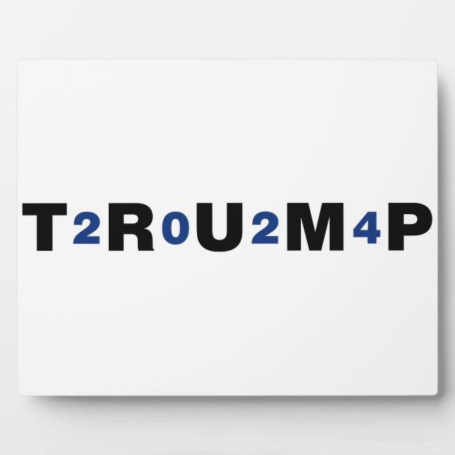Plaque Photo Trump 2024 bleu (Devant)
