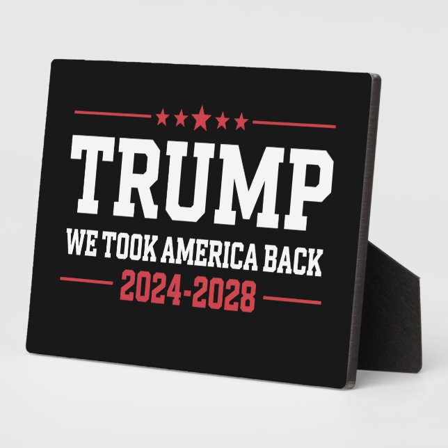 Plaque Photo Trump 2024 Nous avons ramené l'Amérique 47 États-U (Côté)