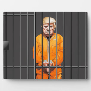 Plaque Photo Trump en prison 8x10 avec de l'Easel