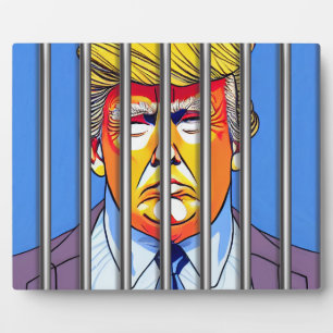 Plaque Photo Trump en prison 8x10 avec de l'Easel