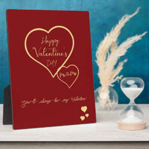 Plaque Photo Tu seras toujours mon Valentin Double Cœurs