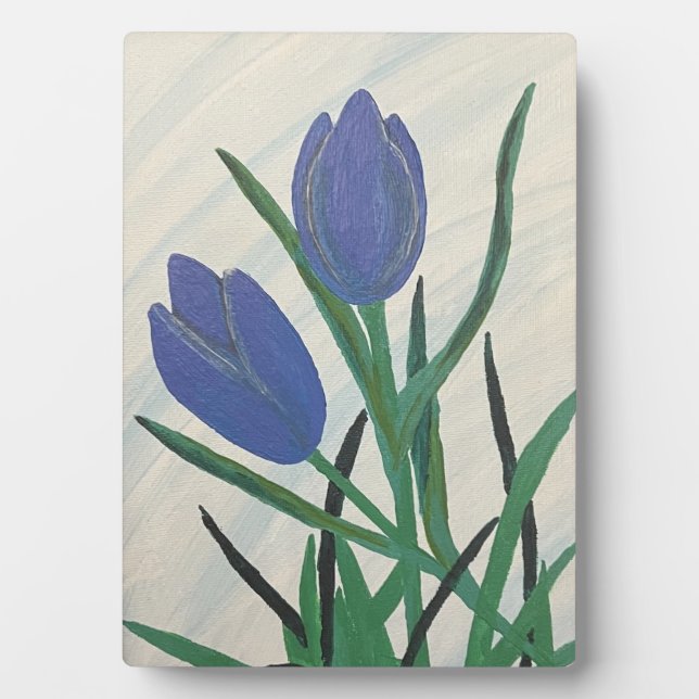 Plaque Photo Tulipes bleues (Devant)