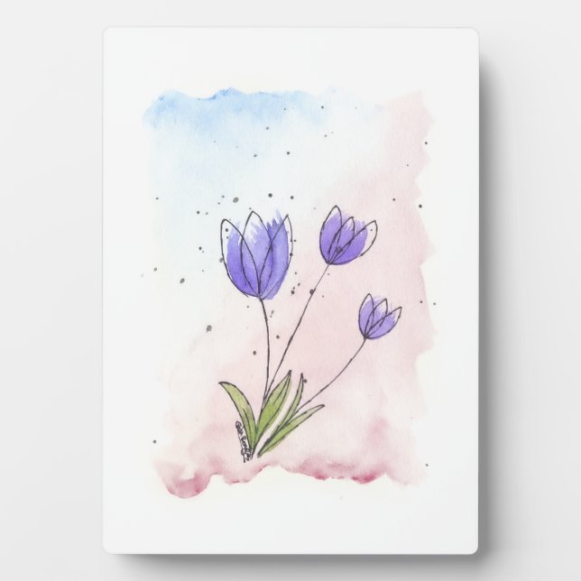 Plaque Photo Tulipes pourpres (Devant)