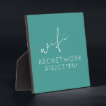 Plaque Photo Turquoise Wifi Password Sign with Easel Stand<br><div class="desc">Keep your guests connected with this stylish turquoise WiFi password sign. The bold white text on the turquoise background is easy to read and will complement any home decor. Measuring 5.25x5.25 inches and featuring an easel stand, this sign is perfect for displaying on a desk, shelf, or table. Simply write...</div>