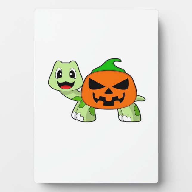 Plaque Photo Turtle Halloween Pumpkin Classic T-Shirt (Devant)