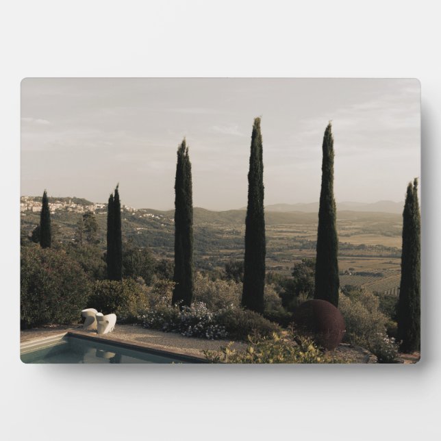 Plaque Photo Tuscan landscape hidden behind cypresses (2024) (Devant)