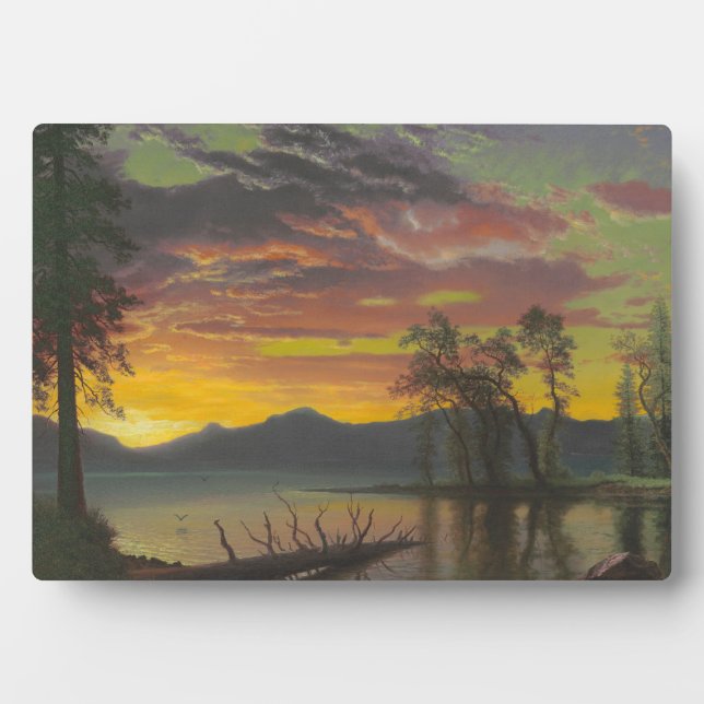 Plaque Photo Twilight, lac Tahoe, vers 1870 (huile sur toile) (Devant)