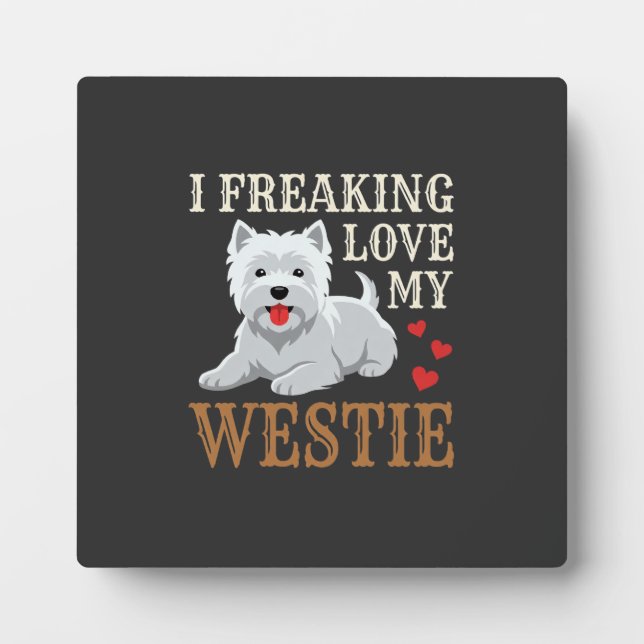 Plaque Photo Typographie de l'amour du chien Westie (Devant)