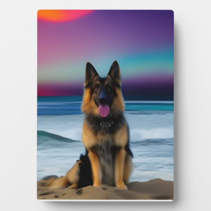 Plaque Photo Un berger allemand de plage magnifique