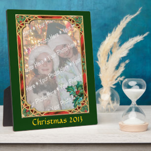 Plaque Photo Un cadre en verre avec Feuilles Holly