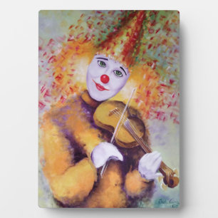 Plaque Photo Un clown doux jouant du violon