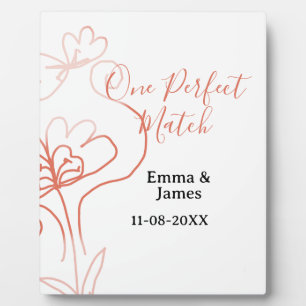 Plaque Photo Un couple de mariage en terre cuite nom f