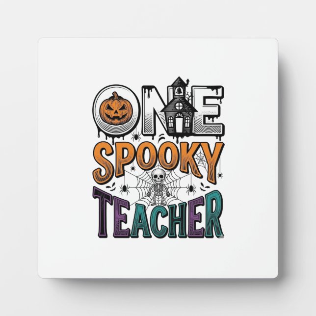 Plaque Photo Un design vectoriel Halloween d'un professeur effr (Devant)
