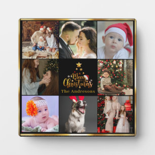 Plaque Photo Un joyeux petit collage photo de famille de Noël