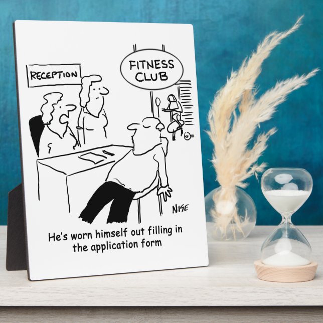 Plaque Photo Un membre du club de remise en forme est épuisé (Côté)