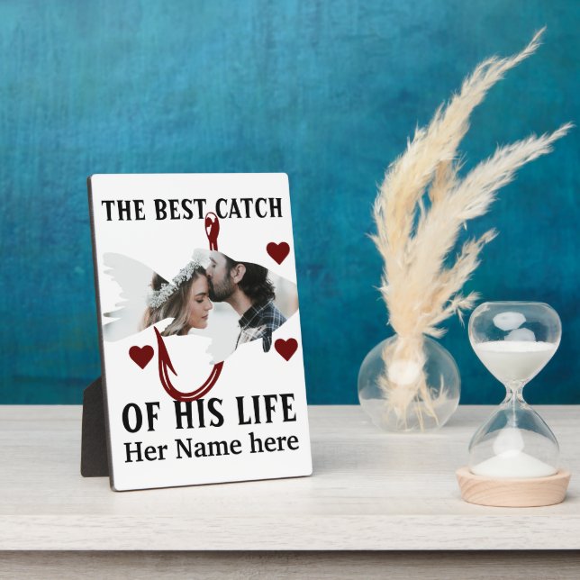 Plaque Photo Un pêcheur chanceux couple de poissons photo (Côté)