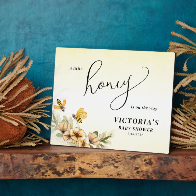 Plaque Photo Un petit Baby shower d'abeille au miel (Côté)