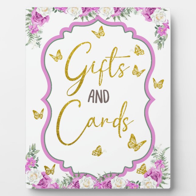 Plaque Photo Un petit papillon est sur le chemin de table (Devant)