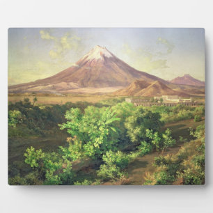Plaque Photo Un petit volcan dans la campagne mexicaine, 1887 (