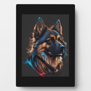 Plaque Photo Un portrait d'un chien berger allemand  