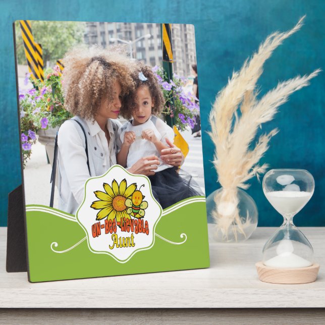 Plaque Photo Unbelievable Aunt Sunflowers and Bees (Côté)