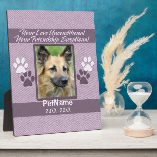 Plaque Photo Unconditional Love Pet Sympathy Custom