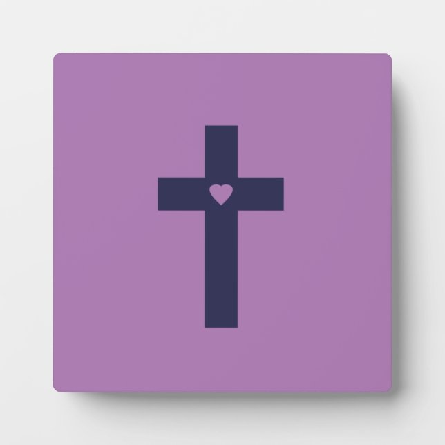 Plaque Photo Une croix avec un cœur  (Devant)