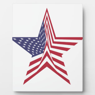 Plaque Photo Une Étoile Avec Un Motif Drapeau Américain